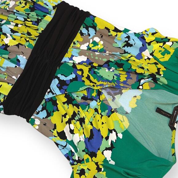 BCBGMAXAZRIA Emerald Tulip Dress Tie Waist Sheath Cocktail Green Chic Sexy Small - Picture 8 of 11